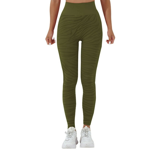 Petite Yoga Pants For Women Sevevn Women's Fashion Striped High Waist Hip Lifting Outerwear Fitness Nine Point Yoga Pants