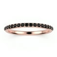 thumbnail image 1 of Petite shared prong Black Diamond Moissanite 0.36ct 1.5mm round cut 10K rose gold wedding band, 1 of 4