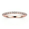 thumbnail image 1 of Petite shared prong Diamond Moissanite 0.36ct 1.5mm round cut 18K Rose Gold over silver wedding band, 1 of 4