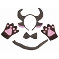 thumbnail image 1 of Petitebelle Buffalo Headband Bowtie Tail Glove 4pc Costume (Brown, 5-10 Years), 1 of 1