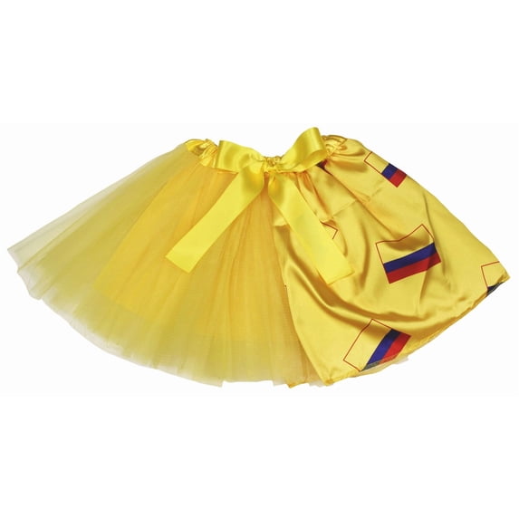 Petitebelle Colombia Theme Lady Tulle Tutu (Yellow/Flag, One Size)