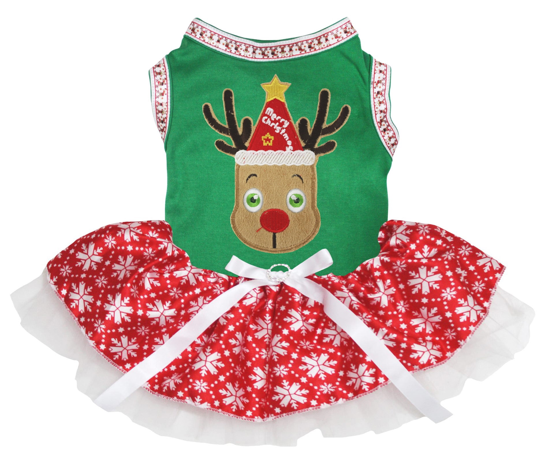 white christmas dresses Candy Canes Christmas Dog Dress main image 1