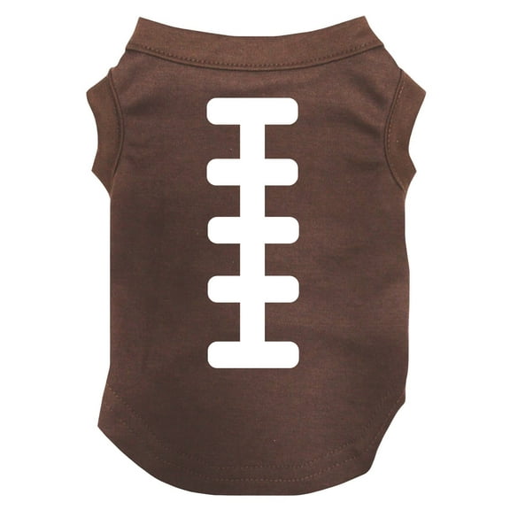 Petitebelle Football Rugby Print Puppy Dog Shirt (Brown, Medium)
