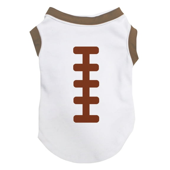 Petitebelle Football Rugby Print Puppy Dog Shirt (White, X-Small)