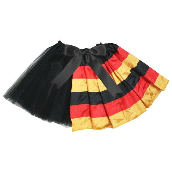 Petitebelle Germany Theme Lady Tulle Tutu (Black/Flag, One Size)