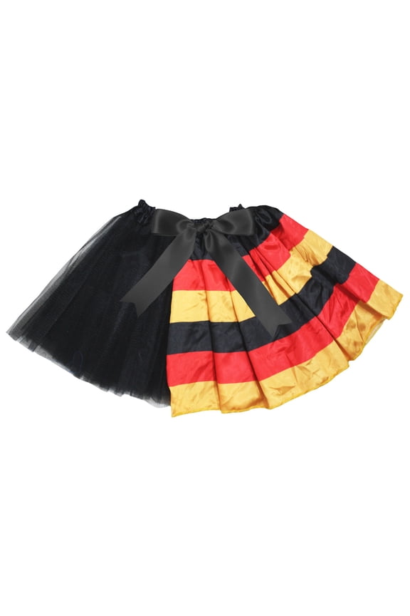 Petitebelle Germany Theme Lady Tulle Tutu (Black/Flag, One Size)