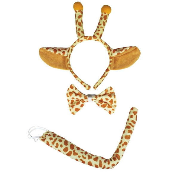 Petitebelle Giraffe Headband Bowtie Tail 3pc Costume (Brown, One Size)