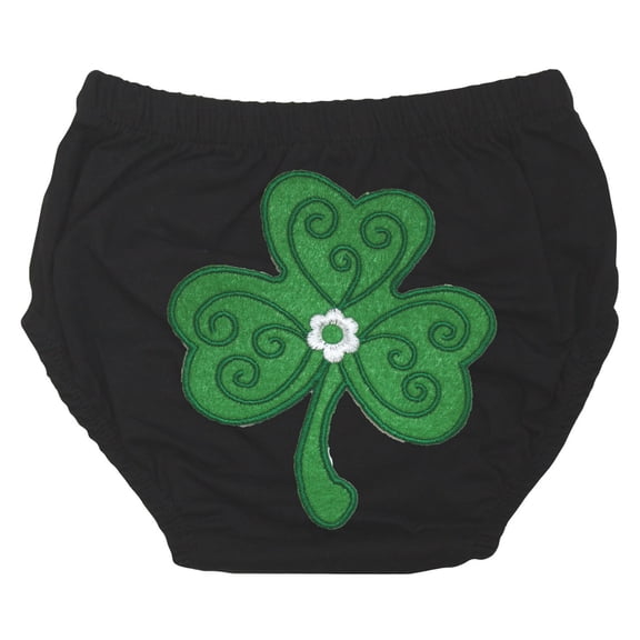 Petitebelle Green Clover Toddler Baby Bloomer 6-24m (Black, One Size, 1pc)