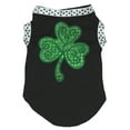 thumbnail image 1 of Petitebelle Green Sequins Clover Puppy Dog Shirt (Black/Clover Hemmed, XX-Large), 1 of 2