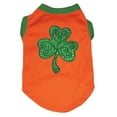 thumbnail image 1 of Petitebelle Green Sequins Clover Puppy Dog Shirt (Orange, Small), 1 of 2