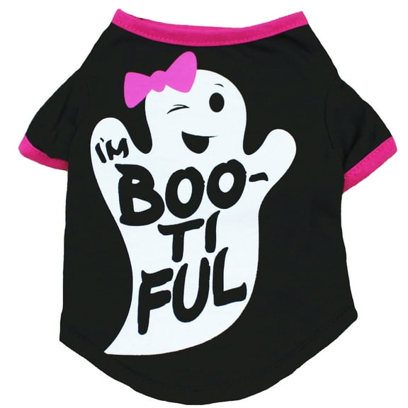 Petitebelle Halloween Theme Puppy Dog Shirt Costume Tee (Ghost, Medium)