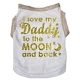 thumbnail image 1 of Petitebelle I Love My Daddy to The Moon Puppy Dog Shirt (White, X-Small), 1 of 2