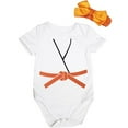 thumbnail image 1 of Petitebelle Judo Karate Taekwondo Jersey Baby Bodysuit Nb-18m (White/Orange, 0-3 Months), 1 of 1
