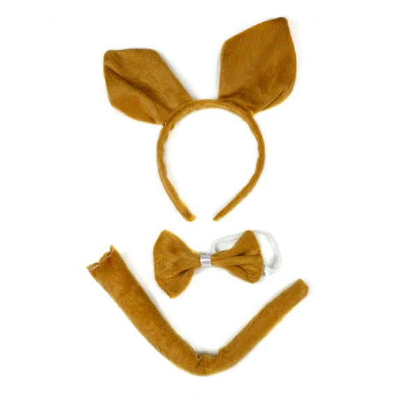 Petitebelle Kangaroo Headband Bowtie Tail 3pc Costume (Brown, One Size)
