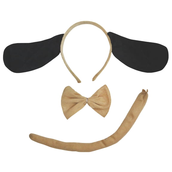 Petitebelle Long Ear Dog Headband Bowtie Tail 3pc Costume (Dog, One Size)