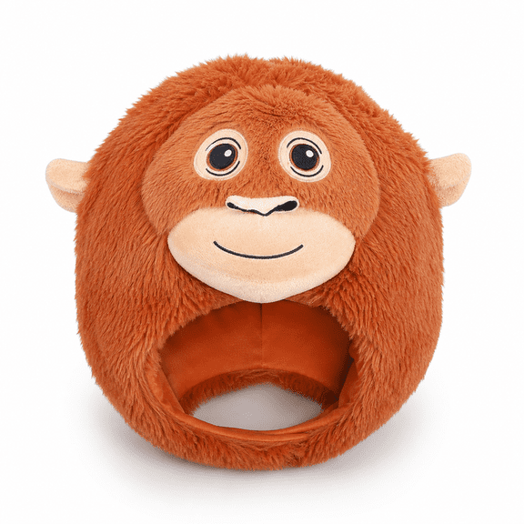 Petitebelle Monkey Hat Costume Headwear Plush Animal Party Outfits Warmth Soft Adjustable Accessories Adult (Chocolate Brown, Large)