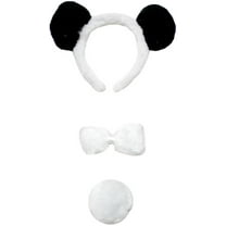 Petitebelle Panda Headband Bowtie Tail 3pc Costume (Black, One Size)
