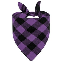 Petitebelle Plaid Pet Bandana (Purple/Black, Large)