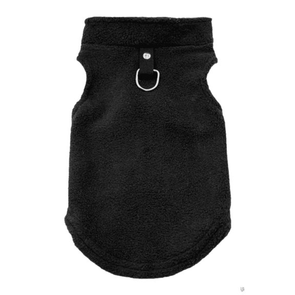 Petitebelle Plain Single Color Fleece Puppy Dog Sweaters (Black, Medium)