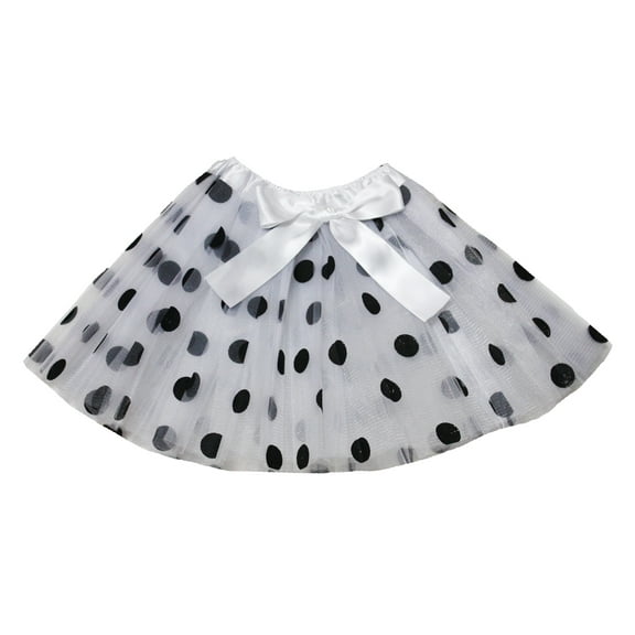 Petitebelle Polka Dots Girl Tulle Tutu 1-10y (White, 5-10 Years)