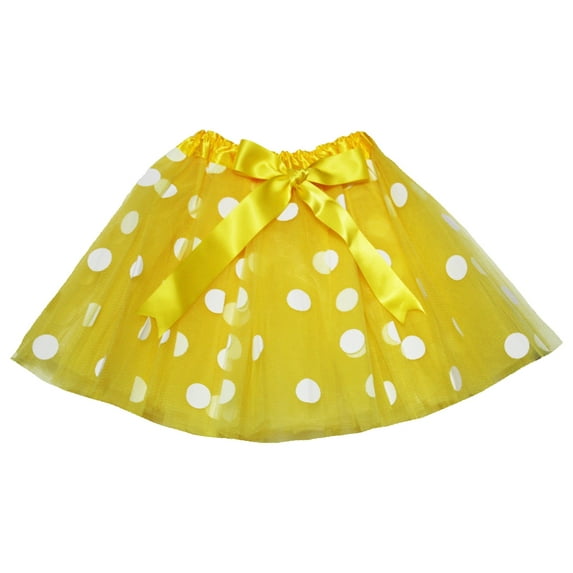 Petitebelle Polka Dots Girl Tulle Tutu 1-10y (Yellow, 5-10 Years)
