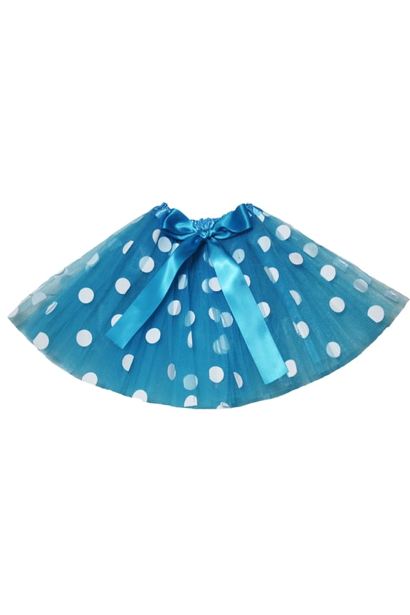 Petitebelle Polka Dots Lady Tulle Tutu (Peacock Blue, One Size)