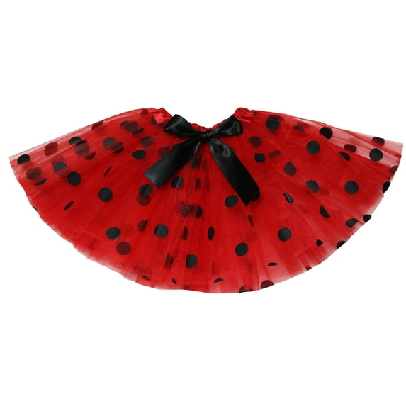 Petitebelle Polka Dots Lady Tulle Tutu (Red, One Size)