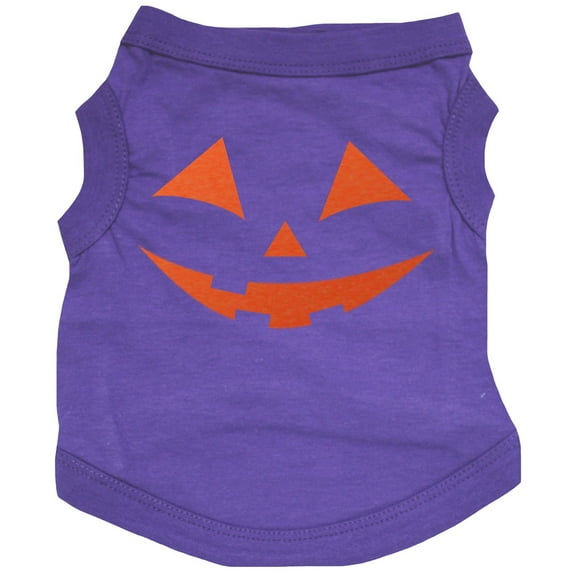 Petitebelle Pumpkin Face Puppy Dog Tee Shirt (Purple, XXX-Large)