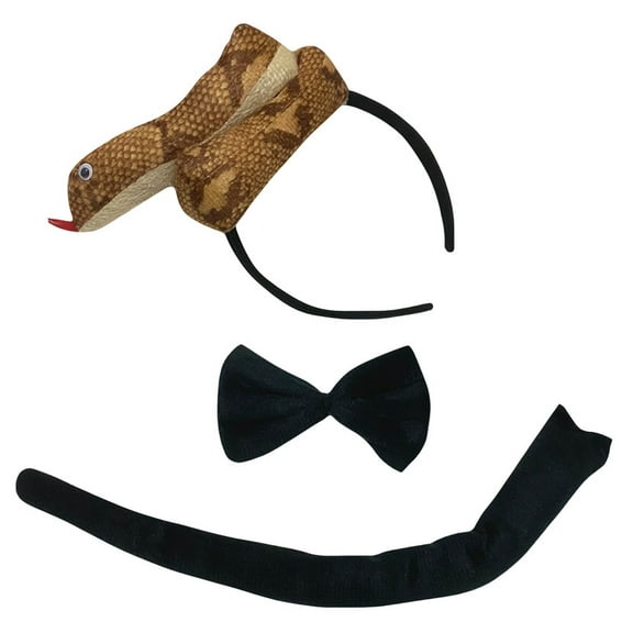 Petitebelle Python Headband Bowtie Tail 3pc Costume (Brown, One Size)