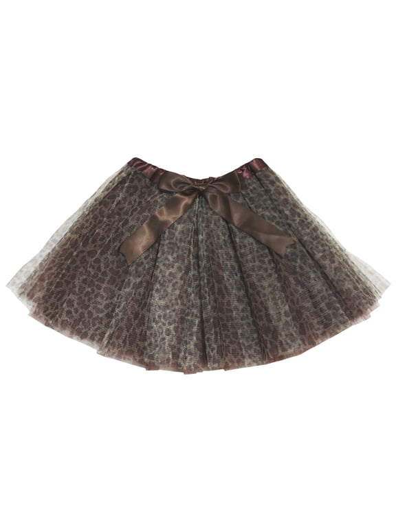 Petitebelle Single Color Lady Tulle Tutu (Brown Leopard, One Size)