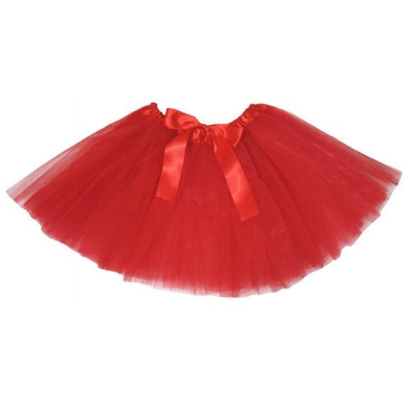 Petitebelle Single Color Lady Tulle Tutu (Red, One Size)