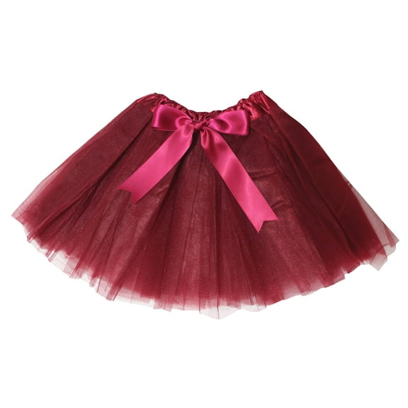 Petitebelle Single Color Lady Tulle Tutu (Wine Red, One Size)