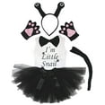 thumbnail image 1 of Petitebelle Snail Headband Bowtie Tail Gloves Tutu Shirt 6pc Costume (Black, 4-5 Years), 1 of 1