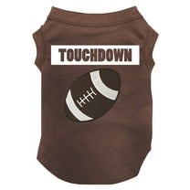 Petitebelle Touchdown Football Puppy Dog Shirt (Brown, Small)
