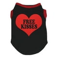 thumbnail image 1 of Petitebelle Valentine's Day 'Free Kisses' Heart Puppy Dog Shirt (Black/Red, Small), 1 of 2