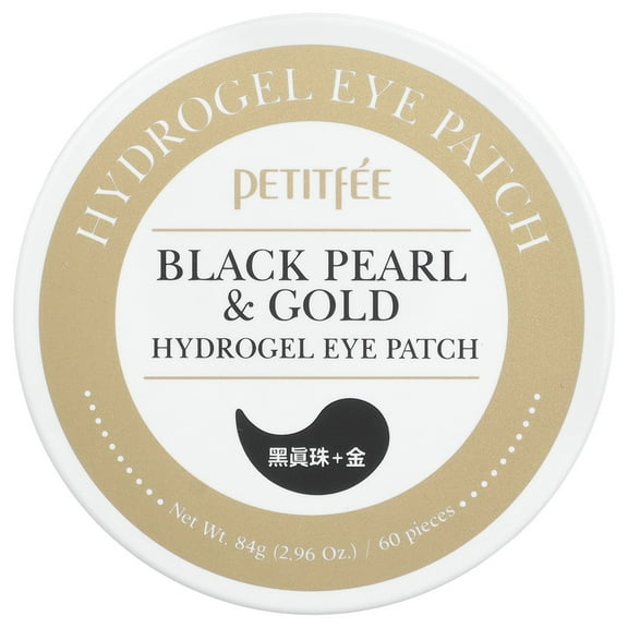 Petitfee Black Pearl & Gold Hydrogel Eye Patch, 60 Pieces, 2.96 oz (84 g)