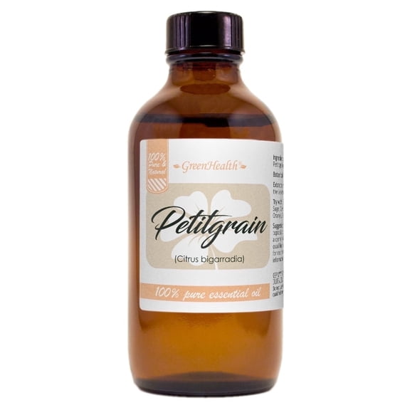 Petitgrain Essential Oil 4 fl oz | Crisp Herbal Citrus Oil | Amber Glass Bottle with Cap | for DIY Linen Sprays, Potpourri & Diffuser Recipes