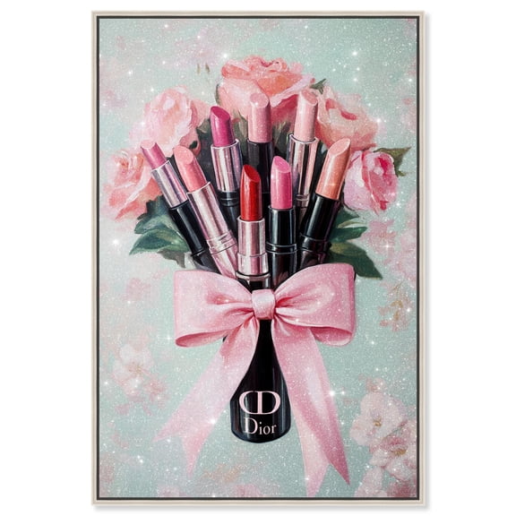 Petitie Bouquet of Lipsticks Canvas Fashion Art Print by Art Remedy, Silver Frame, 10 x 15