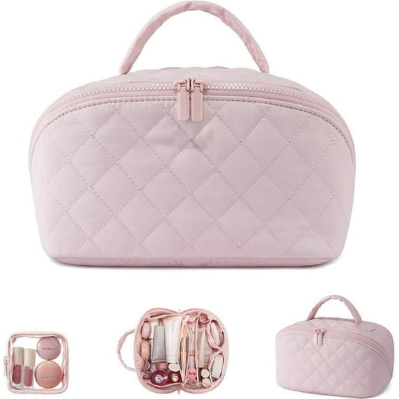 Petition Makeup Bagfor Women 180° Lay-Flat Design, Large Capacity makeup organizer Pouch Open Flat Toiletry Bag for Toiletries, Brushes