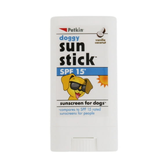 Petkin Dog Sunscreen Sunstick - Sunscreen for Dogs and Puppies, SPF 15 - Simply Rub on Anytime for Instant Sun Protection - Vanilla Coconut Scent, .5 oz Net Weight - Ideal for Home or Travel