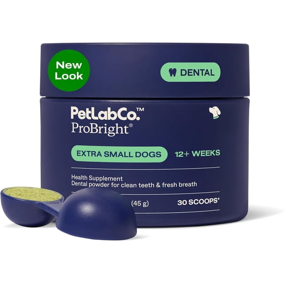 Petlab Co. - ProBright Dog Dental Powder – Innovative Dog Teeth Cleaning - Tailored for Extra Small Sized Dogs