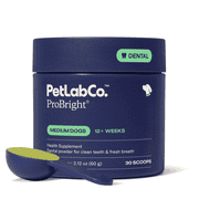 Petlab Co. - ProBright الكلب مسحوق الأسنان مبتكرة الكلب تنظيف الأسنان - مصممة للكلاب متوسطة الحجم