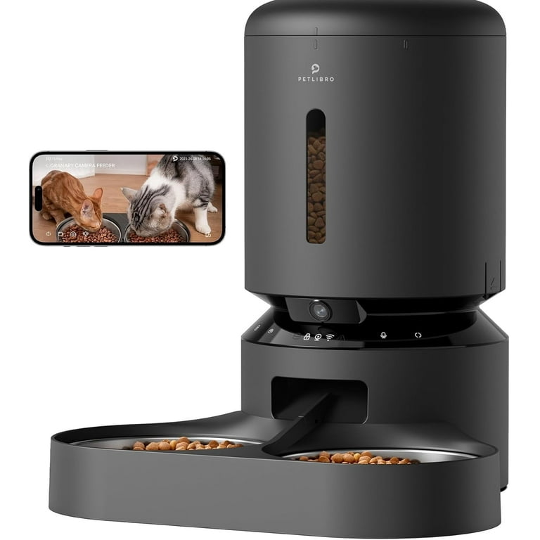 PETLIBRO GRANARY スマートカメラ給餌器 5L ブラック PETLIBRO Granary WiFi Stainless Steel 5L Automatic Dog and Cat
