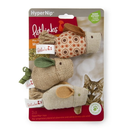 Petlinks Hyper Trio Cat Toy Set with Jute Rope, Assorted (3 Pack)
