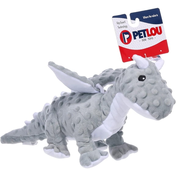 Pet Lou Dotty Friends Dragon, Gray, 17-inch Length