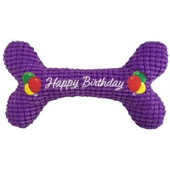 Petlou Pet Plush Chewy Bone, Squeaky Bone for Dogs and Cats in Different Size (16 Inch Birthday Bone)