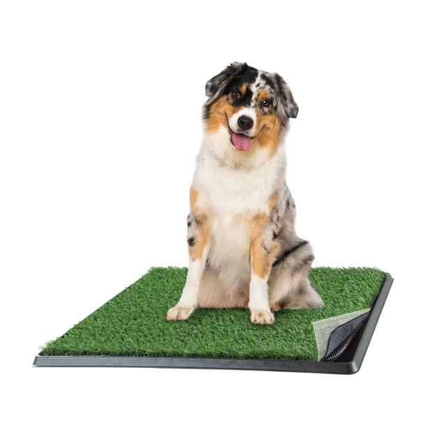 Petmaker Indoor Pet Potty Training Mat, 4Layer Artificial Grass with Tray Set Medium, 20x25