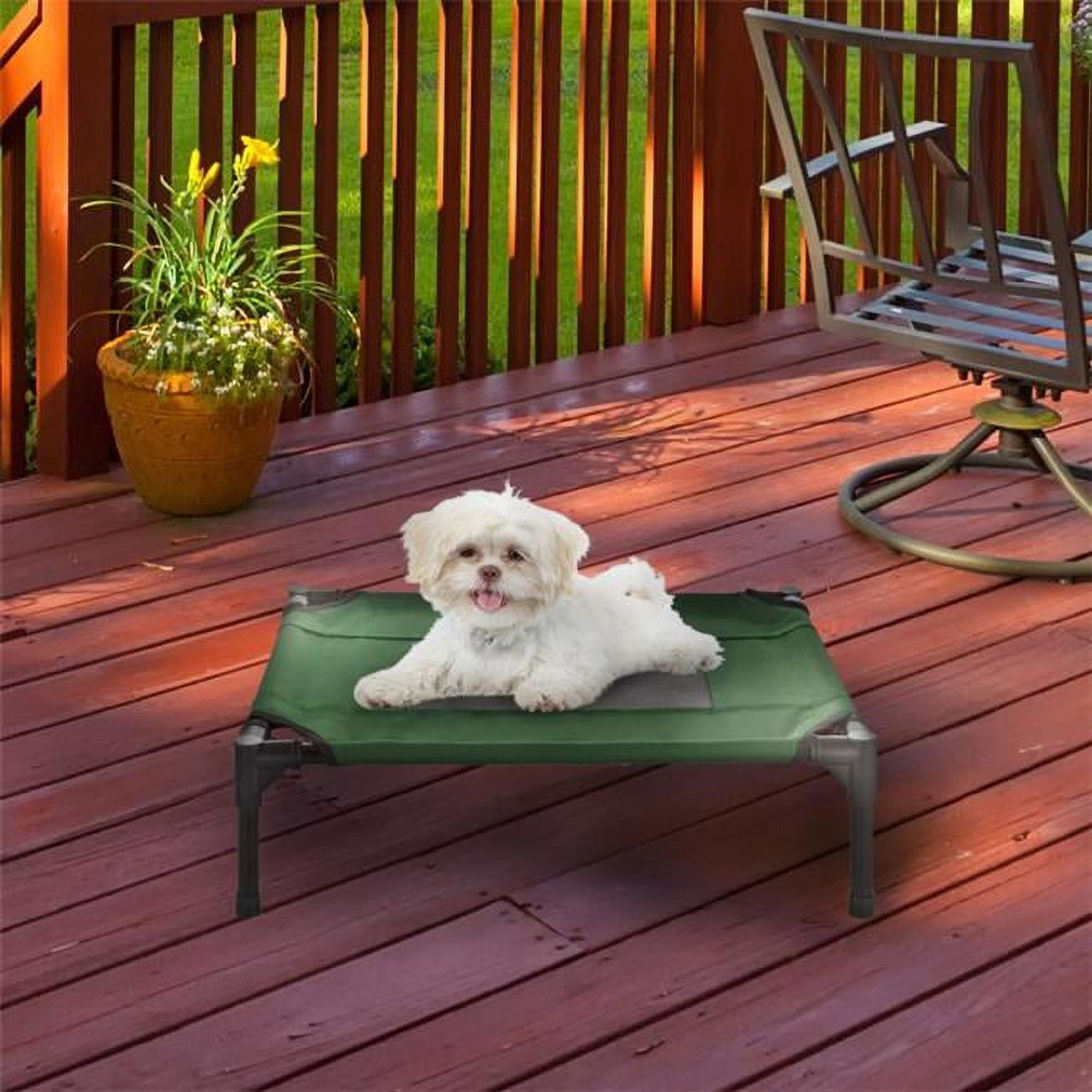 Small Green Elevated Waterproof Outdoor Pet Bed