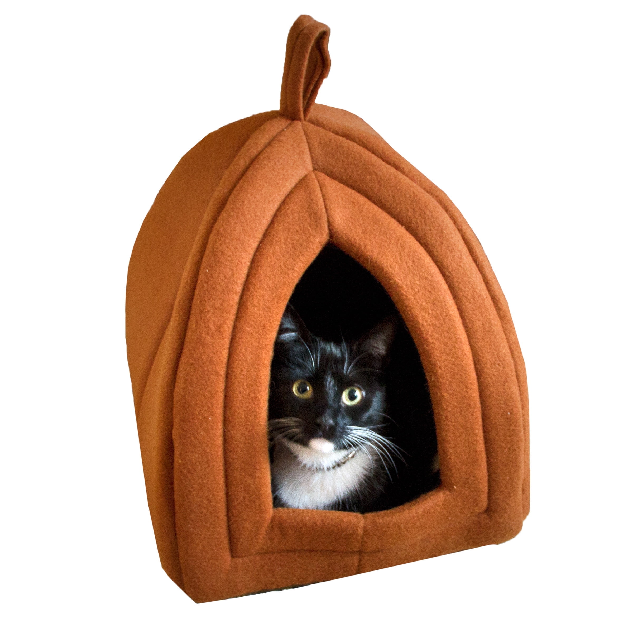Small Brown Plush Foam Triangle Pet Bed