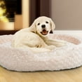 thumbnail image 1 of Petmaker Cuddle Round Plush Pet Bed, Medium, Ivory, 1 of 3